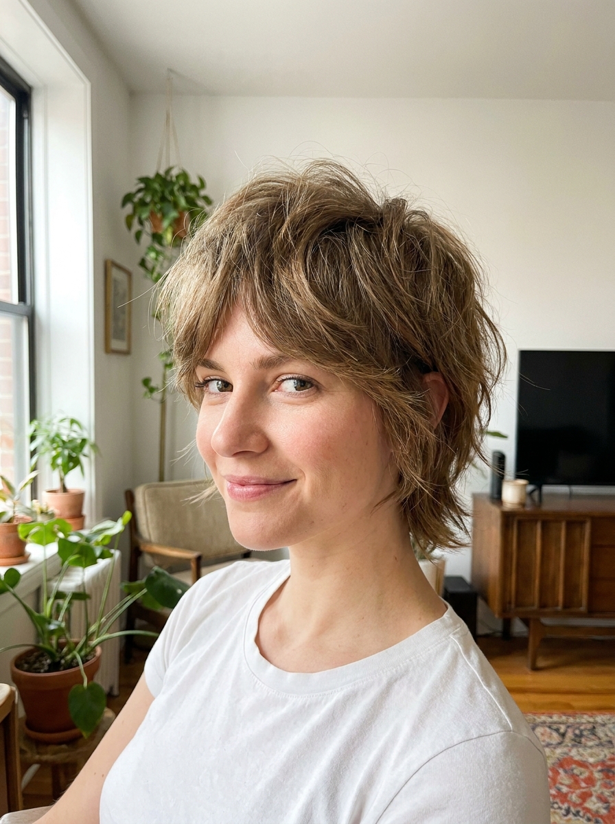 Kurzer Wolf Cut soft als Kurzhaarfrisuren Inspiration 2026